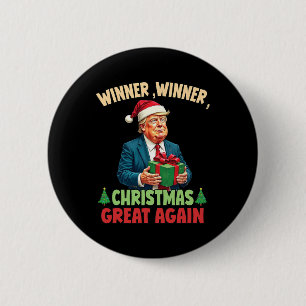 Humour Funny Santa Trump Winner Winner Christmas G 6 Cm Round Badge