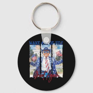 Humour Funny Trump Make 4th Of July Great Again Me Key Ring
