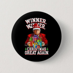 Humour Funny Trump Winner Winner Christmas Great A 6 Cm Round Badge
