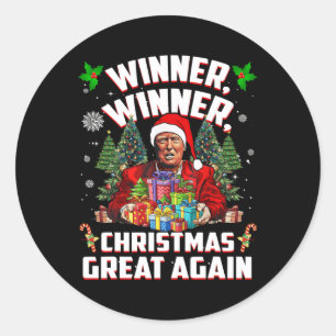 Humour Funny Trump Winner Winner Christmas Great A Classic Round Sticker