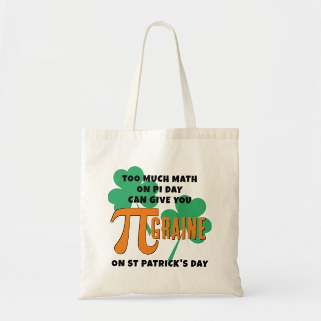 Humour Pi Day St Patrick's Day Math Tote Bag (Front)
