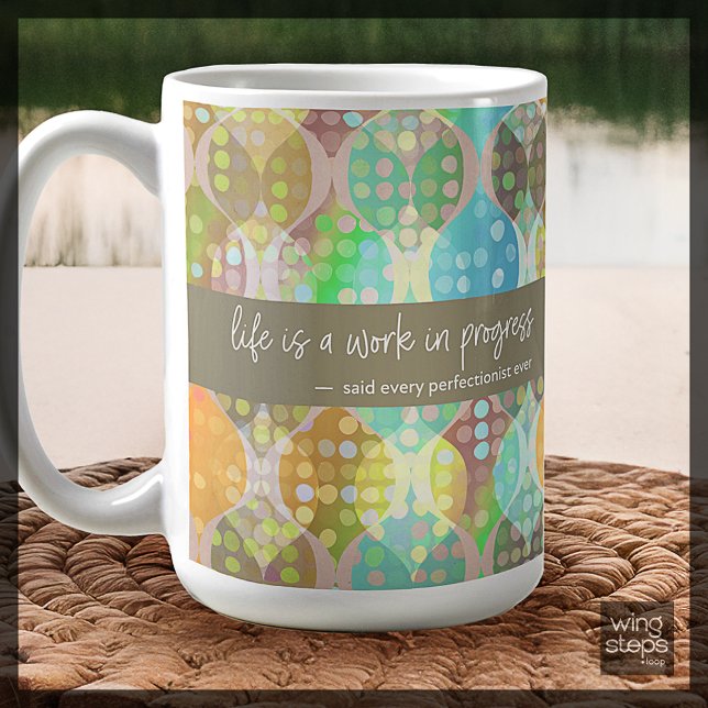 Humour Quote Abstract Blue Orange Neutrals Mug (Creator Uploaded)