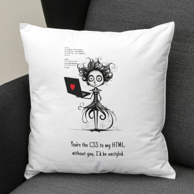 Humour Quote Cute Nerd Funny Valentines Day Gift Cushion (Creator Uploaded)