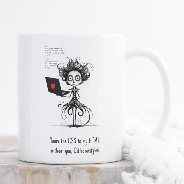Humour Quote Cute Nerd Funny Valentines Day Gift Two-Tone Coffee Mug (Creator Uploaded)