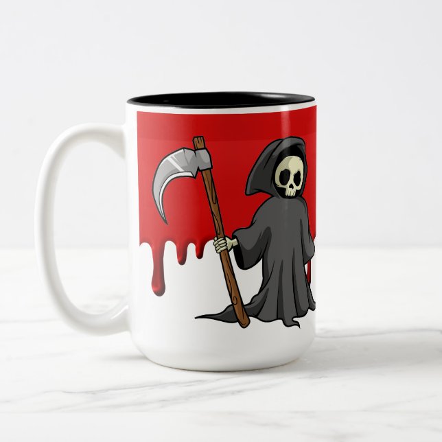 Humour Reaper Anti-Murder Juice Two-Tone Coffee Mug (Left)