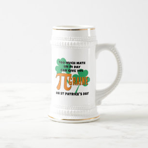 Humour St Patrick's Day Pi Day Math Monogram Beer Stein