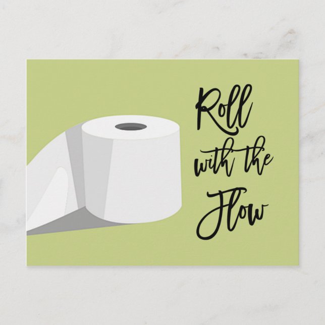 Humour Toilet Paper Posteponed Wedding Announcemen Holiday Postcard (Front)