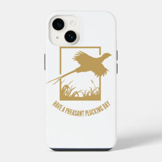 Humour Vintage Gold Pheasant Hunting iPhone 14 Case