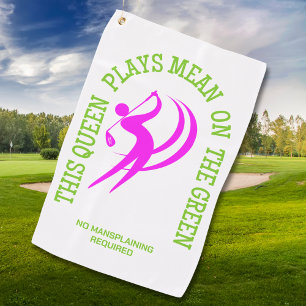 Humour Women's Golf QUEEN PLAYS MEAN ON THE GREEN Golf Towel