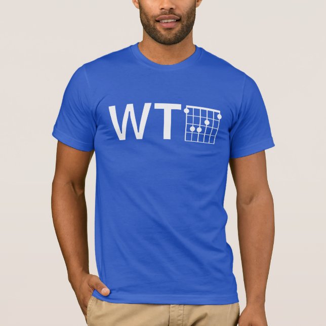 Humour WTF with Guitar F Chord T-Shirt (Front)