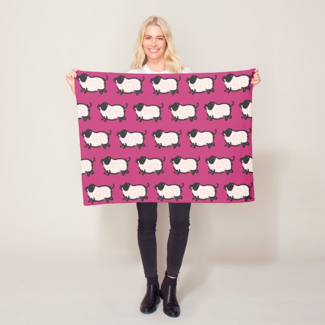 Humourous 2 Pig Year Birthday Choose Colour Fleece Blanket (In Situ)