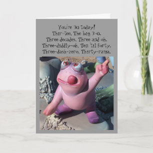 Humourous 30th Birthday Card Comical Figure