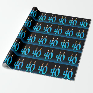 humourous 40th birthday candles with eyeballs wrapping paper