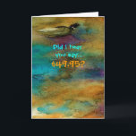 Humourous 50th Birthday Card<br><div class="desc">A funny birthday card for the person who is in total denial of turning 50 years old. Pair it up with a matching party invitation, mug or t-shirt. For all my original watercolor paintings in the shop, I use the 'limited palette'. Red, Yellow, Blue. This produces all the shades and...</div>