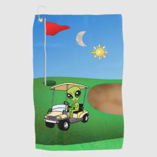 Humourous Alien Golf Towel