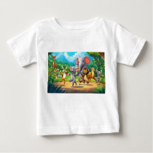 Humourous Animal Party Double-Sided T-Shirt