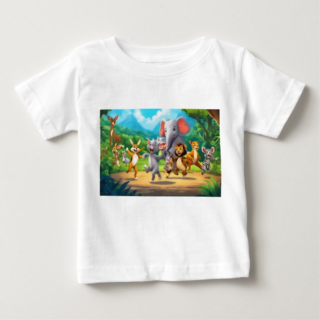 Humourous Animal Party Double-Sided T-Shirt (Front)