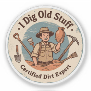 Humourous Archaeologist Digging Art