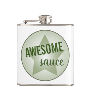 Humourous Awesome Sauce Speciality Pastel Star Hip Flask