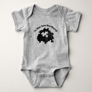 Humourous Baby Message Missing Jigsaw Puzzle Piece Baby Bodysuit