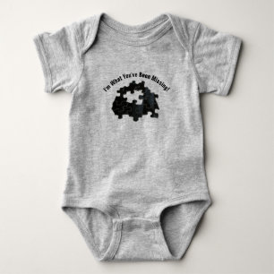 Humourous Baby Message Missing Jigsaw Puzzle Piece Bodysuit