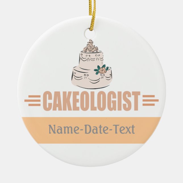 Humourous Baker Ceramic Tree Decoration (Front)