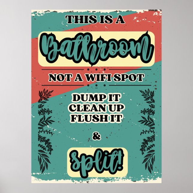 Humourous Bathroom Etiquette Sign (Front)