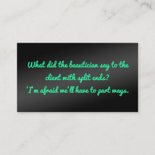 Humourous Beauty Aesthetician Business Card