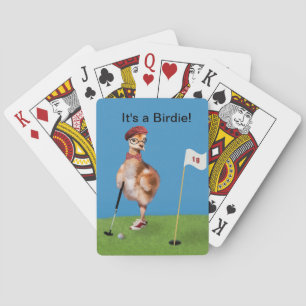 Humourous Bird Playing Golf Cards