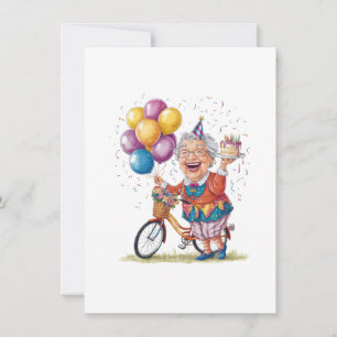 Humourous Birthday Gift for Grandma Riding Bike Card