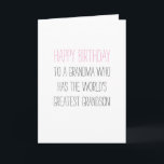 Humourous Birthday Grandma from Grandson Card<br><div class="desc">Funny quotes to crack even the hardest nuts ; )</div>