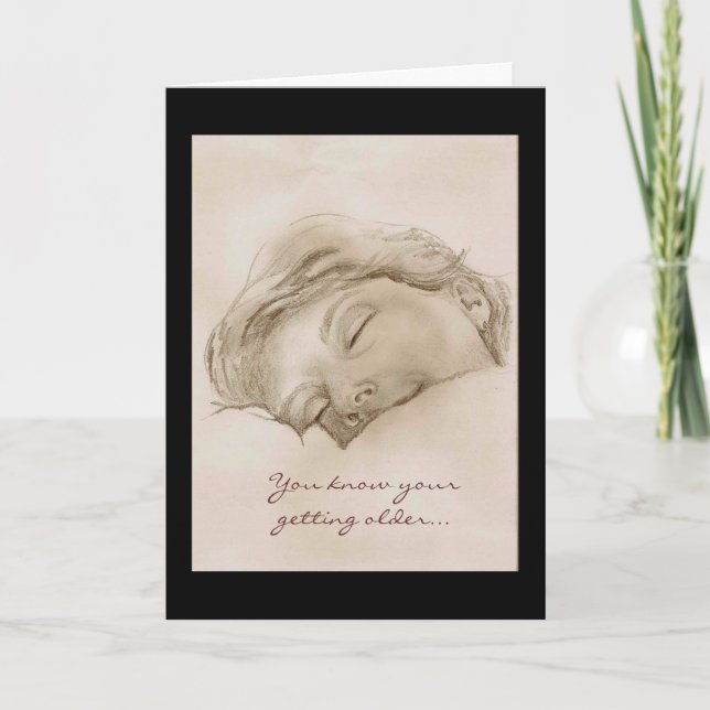 Humourous Birthday Napping Lady card (Front)