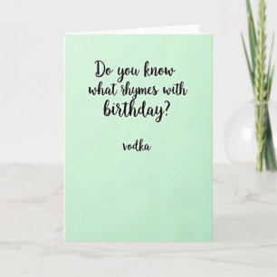 Humourous Birthday Script Card