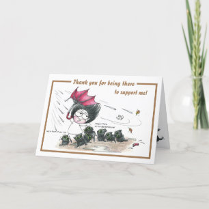 Humourous black cat Thank You card