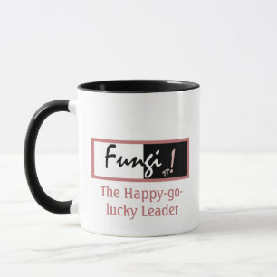 Humourous Black, White and Pink Fungi Pun for Him Mug