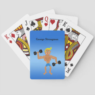 Humourous Bodybuilder style Male personalise Playing Cards