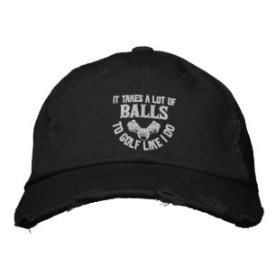 Humourous Bold Golf Typography Design For Him Embroidered Hat