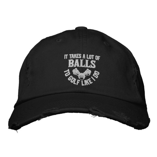 Humourous Bold Golf Typography Design For Him Embroidered Hat (Front)