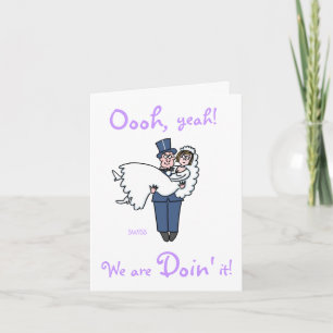 Humourous Bride and Groom Cartoon Wedding Invitation