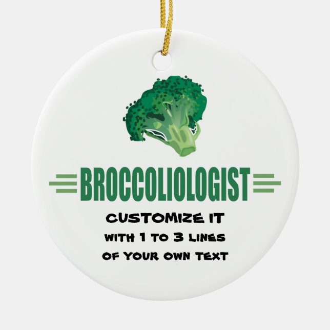 Humourous Broccoli Ceramic Tree Decoration (Front)
