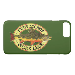 Humourous Brook Trout, Fish More Work Less Case-Mate iPhone Case