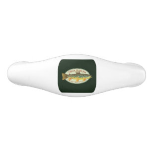 Humourous Brown Trout Bum Fishing Ceramic Drawer Pull