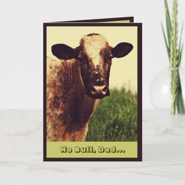 Humourous Bull Photo Father's Day Card (Front)