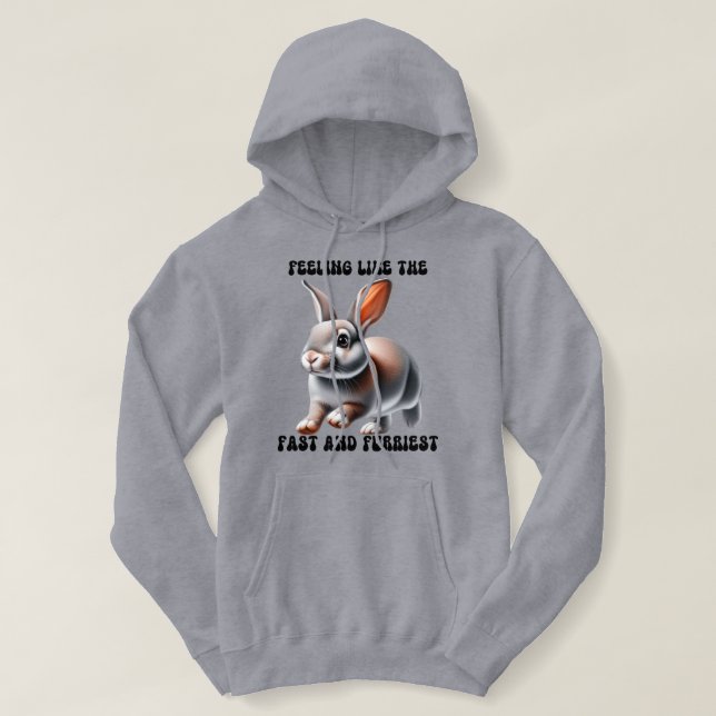 Humourous Bunny Rabbit  Hoodie (Design Front)