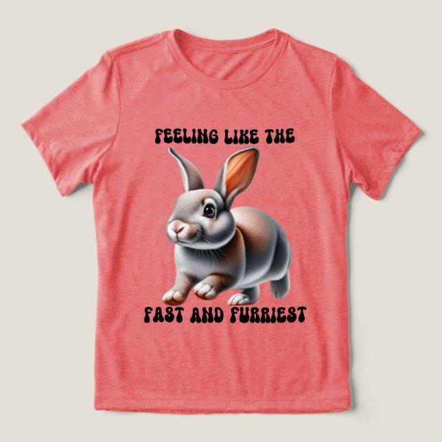 Humourous Bunny Rabbit Tri-Blend Shirt (Design Front)