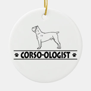 Humourous Cane Corso Ceramic Tree Decoration