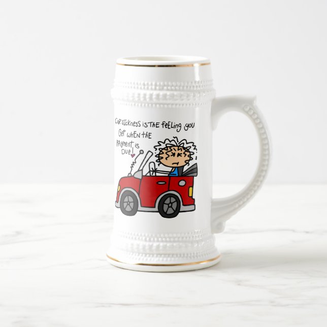 Humourous Car Sickness Beer Stein (Right)