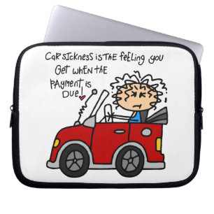 Humourous Car Sickness Laptop Sleeve
