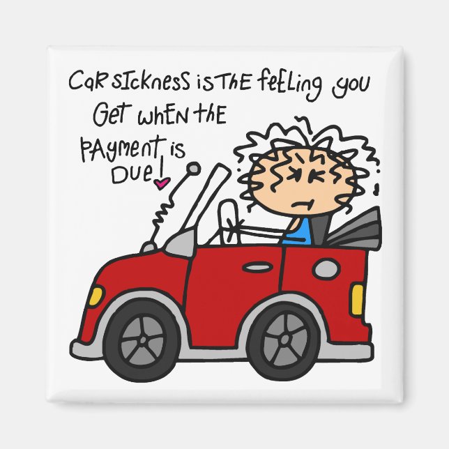 Humourous Car Sickness Magnet (Front)