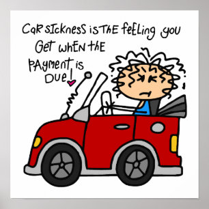Humourous Car Sickness Poster